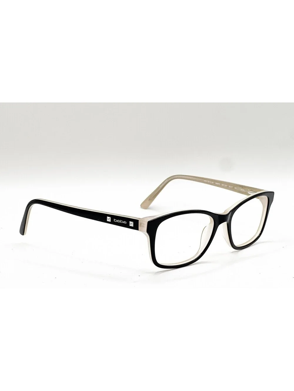 Bebe BB5075 001 Jet Black Rectangle Authentic Eyeglass Frames 52-17